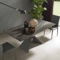 Masă de luat masa din metal și blat din ceramică Made in Italy Design - Anaconda