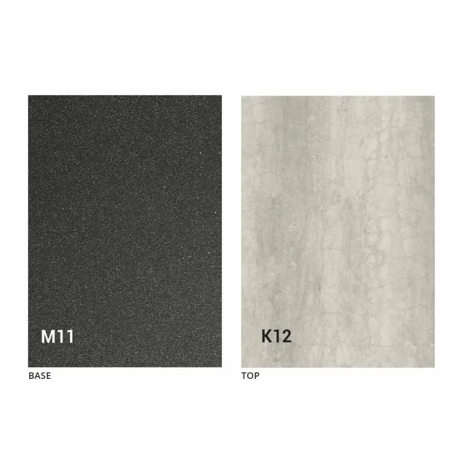 Masă de luat masa din metal și blat din ceramică Made in Italy Design - Anaconda Viadurini