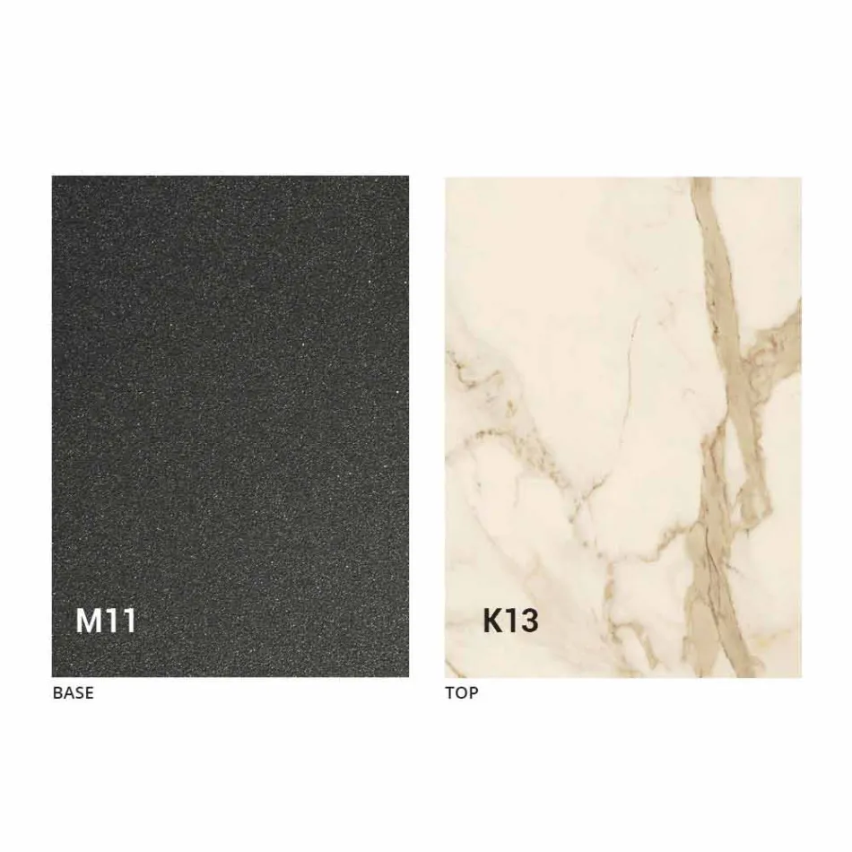 Masă de luat masa din metal și blat din ceramică Made in Italy Design - Anaconda Viadurini