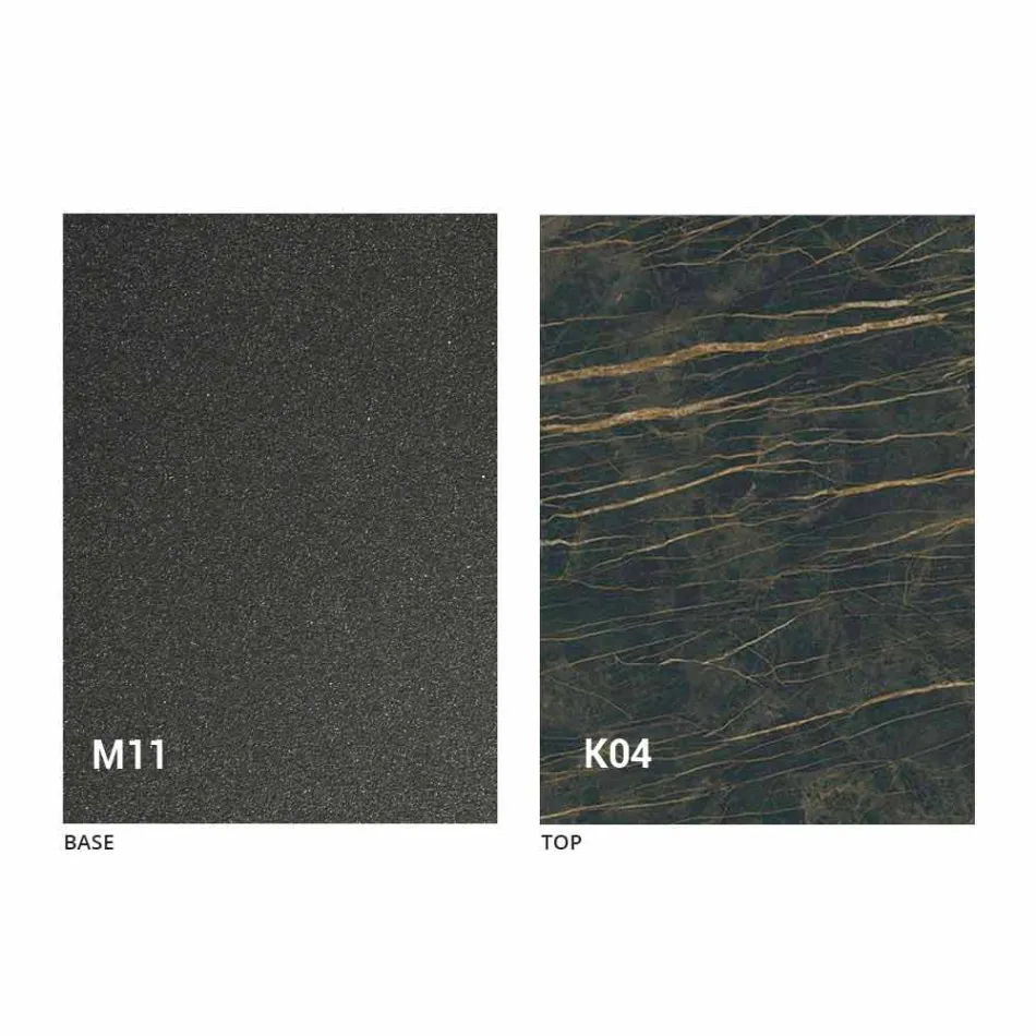 Masă de luat masa din metal și blat din ceramică Made in Italy Design - Anaconda Viadurini