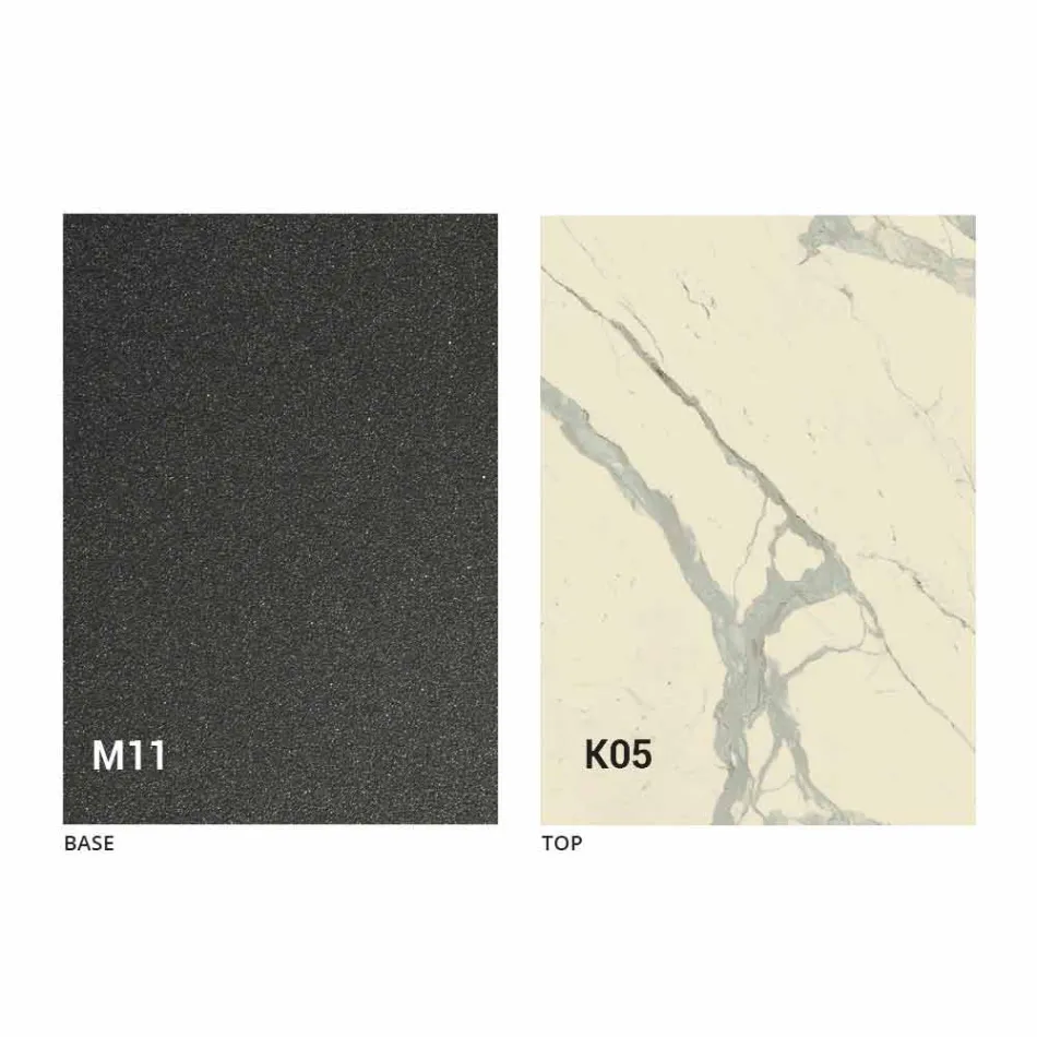 Masă de luat masa din metal și blat din ceramică Made in Italy Design - Anaconda Viadurini