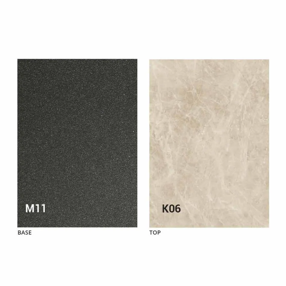 Masă de luat masa din metal și blat din ceramică Made in Italy Design - Anaconda Viadurini