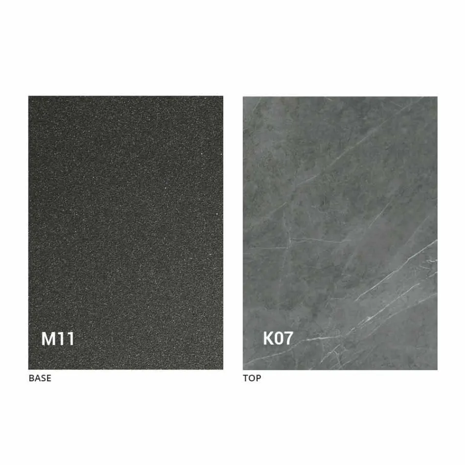 Masă de luat masa din metal și blat din ceramică Made in Italy Design - Anaconda Viadurini