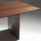 Masă de sufragerie din placaj furniruită cu frasin tratat termic - Acvariu Viadurini