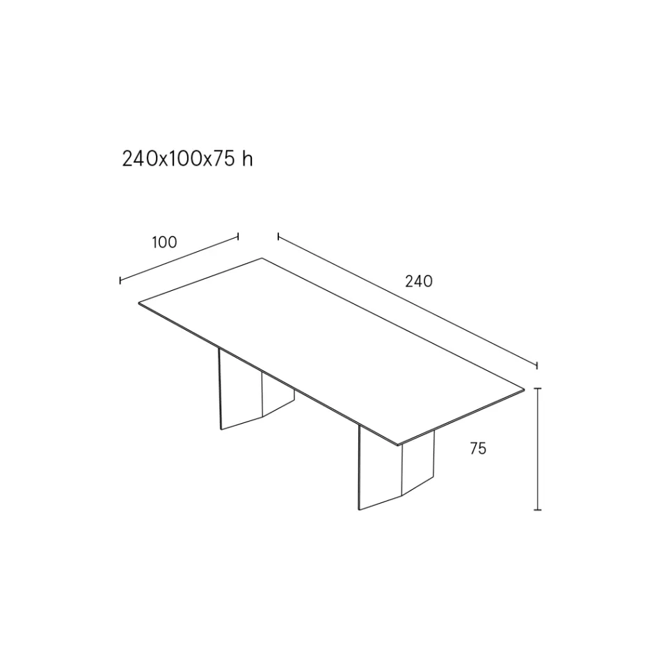 Masă de sufragerie din placaj furniruită cu frasin tratat termic - Acvariu Viadurini