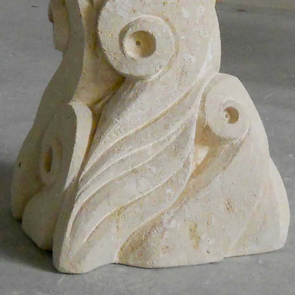 masă de piatră, cu un design de top de sticlă GIASONE Viadurini