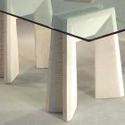 masă de piatră și de cristal design modern Arianna Viadurini