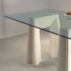 masă de piatră și de cristal design modern Arianna Viadurini