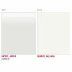 Masă de luat masa din sticlă albă și metal vopsit Fabricat în Italia - Broșă Viadurini