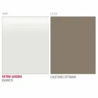 Masă de luat masa din sticlă albă și metal vopsit Fabricat în Italia - Broșă Viadurini