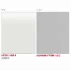 Masă de luat masa din sticlă albă și metal vopsit Fabricat în Italia - Broșă Viadurini