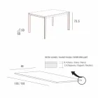 Masă de luat masa din sticlă albă și metal vopsit Fabricat în Italia - Broșă Viadurini