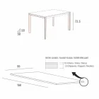 Masă de luat masa din sticlă albă și metal vopsit Fabricat în Italia - Broșă Viadurini