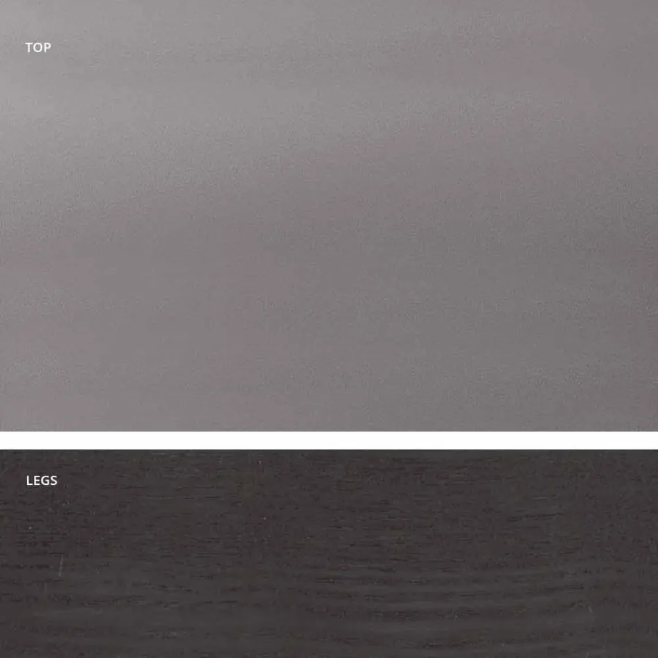 Masă de masă din sticlă și lemn masiv fabricată în Italia, Egisto Viadurini