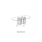 Masă de sufragerie modernă din sticlă și metal, fabricată în Italia - Duna Viadurini