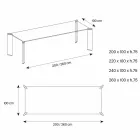 Masă de luat masa din sticlă extra-clară Design de lux 4 dimensiuni - Kuduro Viadurini