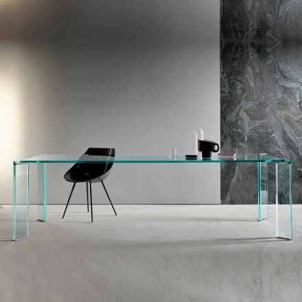 Masă de luat masa din sticlă extra-clară Design de lux 4 dimensiuni - Kuduro Viadurini