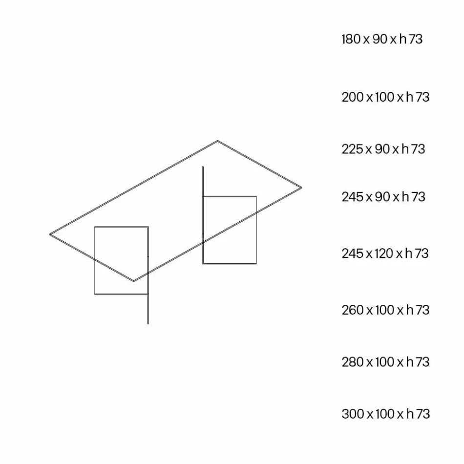 Masă de masă design în sticlă extracleară 8 dimensiuni - Pollinare Viadurini