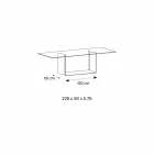 Masă de luat masa din sticlă afumată sau extralight și metal fabricat în Italia - maro închis Viadurini