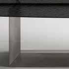 Masă de sufragerie design fabricată în Italia din sticlă fuzionată în bronz sau fumuriu - Moro Viadurini