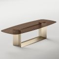 Masă de sufragerie design fabricată în Italia din sticlă fuzionată în bronz sau fumuriu - Moro