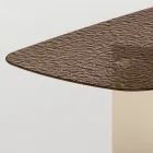 Masă de sufragerie design fabricată în Italia din sticlă fuzionată în bronz sau fumuriu - Moro Viadurini
