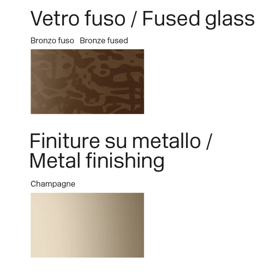 Masă de sufragerie design fabricată în Italia din sticlă fuzionată în bronz sau fumuriu - Moro Viadurini