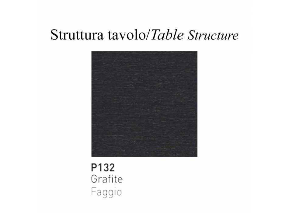 Masă de masă din sticlă temperată și fag Made in Italy - Connubia Peeno Viadurini