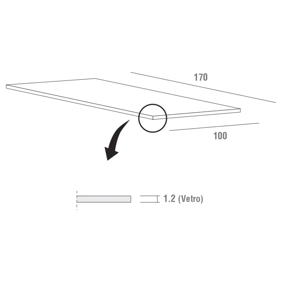 Masă de sufragerie de lux din sticlă temperată și metal, fabricată în Italia - Carlino Viadurini