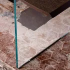 modern din lemn de masă 100x200cm cu picioare de sticlă Flora Viadurini