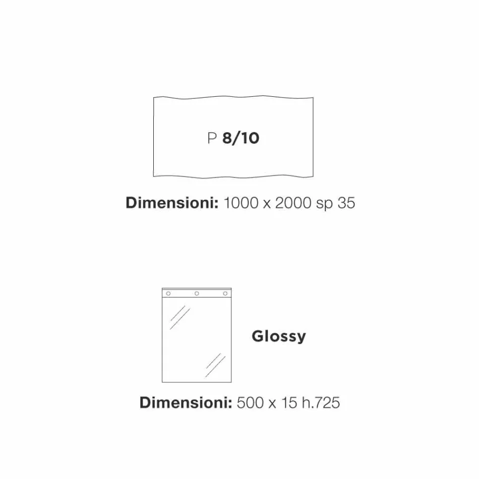 modern din lemn de masă 100x200cm cu picioare de sticlă Flora Viadurini