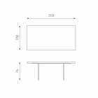 Masă de masă modernă din furnir de stejar, picioare din sticlă Nico Viadurini