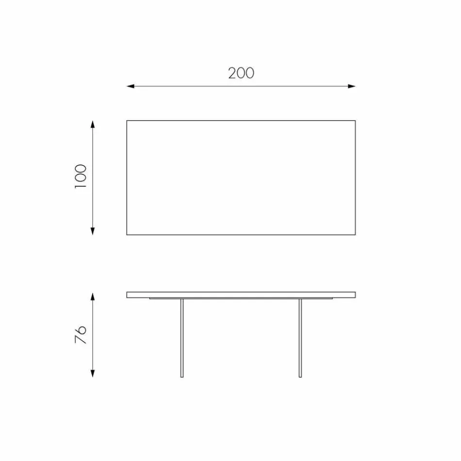 Masă de masă modernă din furnir de stejar, picioare din sticlă Nico Viadurini
