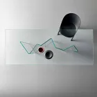 Masă modernă din sufragerie din sticlă extracolară sau afumată fabricată în Italia - aleatoriu Viadurini