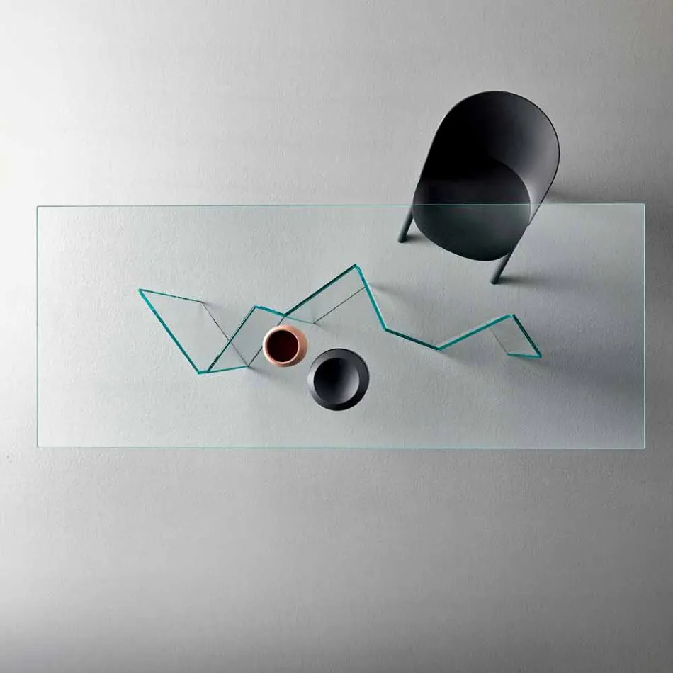 Masă modernă din sufragerie din sticlă extracolară sau afumată fabricată în Italia - aleatoriu Viadurini