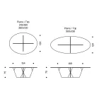 Masa de sufragerie ovala cu blat si baza din sticla Made in Italy - Tiseo Viadurini