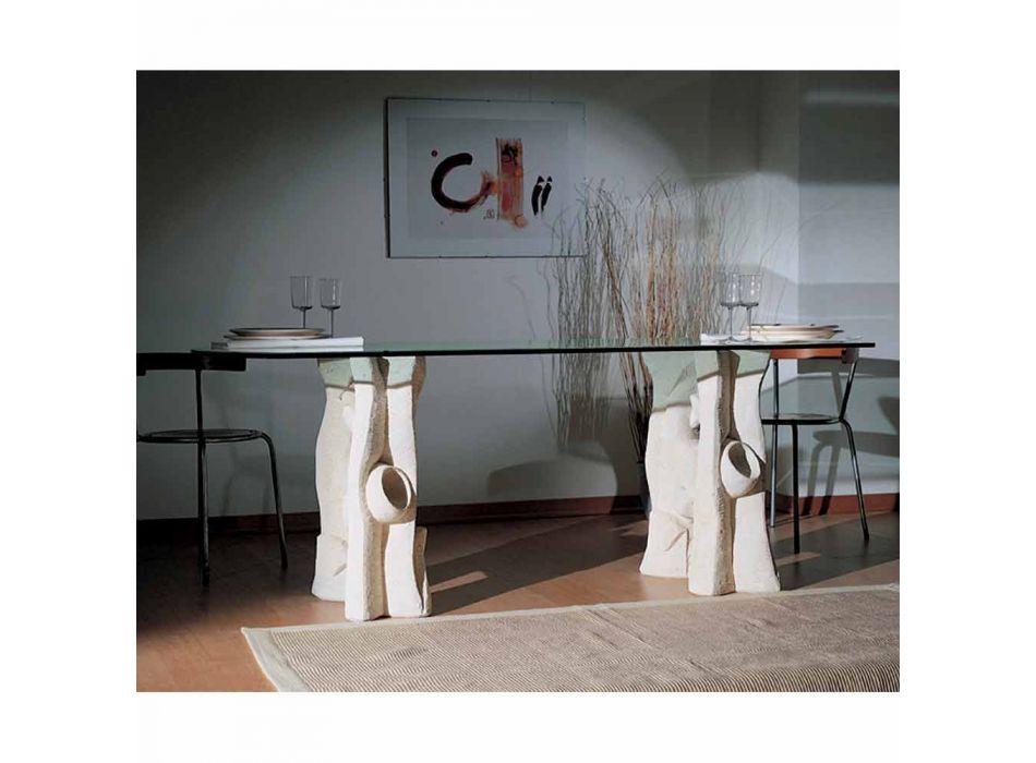 ovale petra masă și cristal design modern daiana Viadurini