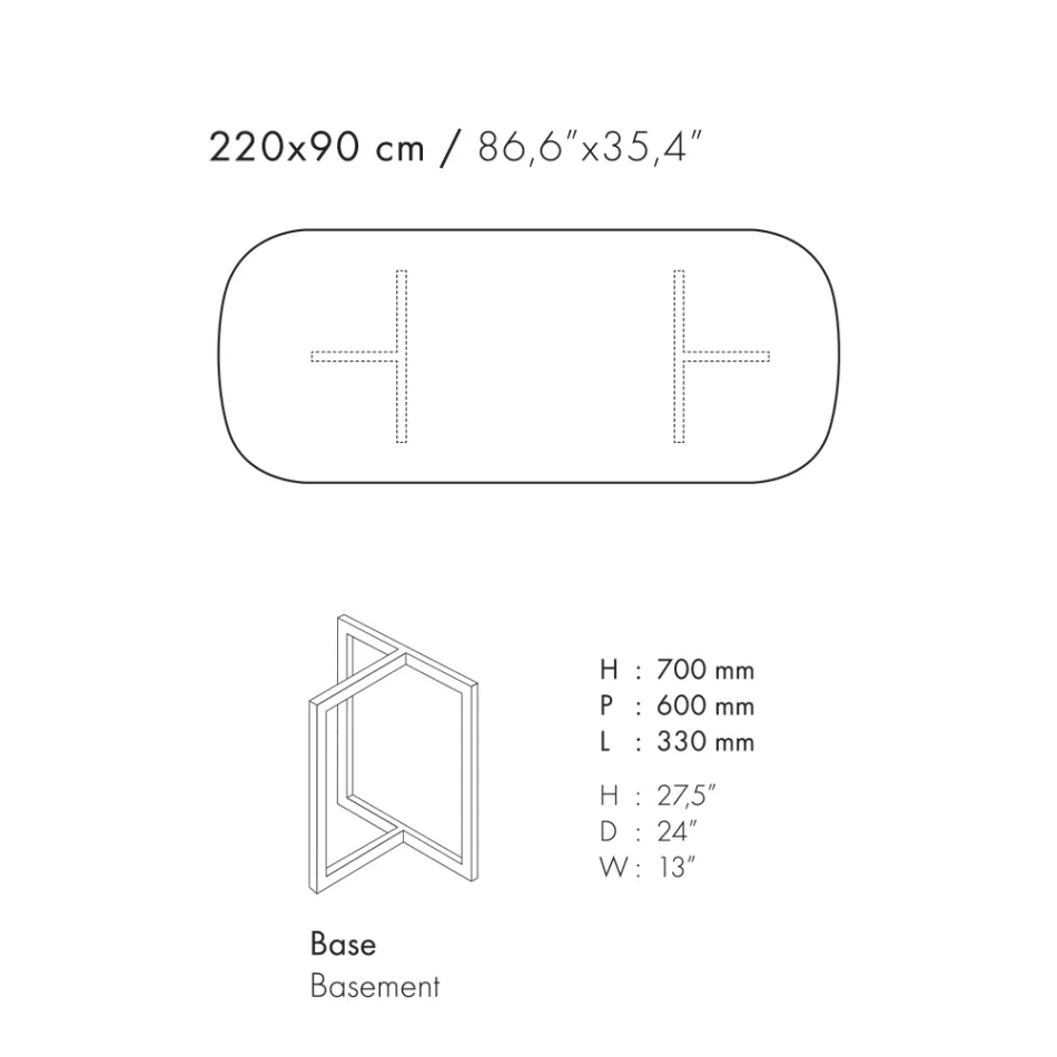 Masa de sufragerie ovala din gresie portelanata si metal Made in Italy - Emilio Viadurini