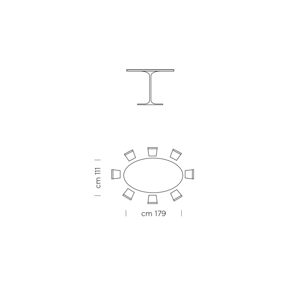 Masa de sufragerie ovala din laminat si aluminiu Made in Italy, Pretious - Dolari Viadurini