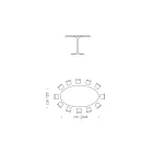 Masa de sufragerie ovala din laminat si aluminiu Made in Italy, Pretious - Dolari Viadurini