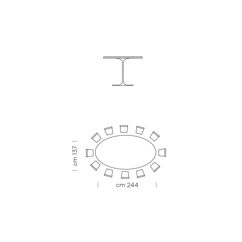 Masa de sufragerie ovala din laminat si aluminiu Made in Italy, Pretious - Dolari Viadurini