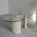 masă ovală din piatră și cristal design modern Aden