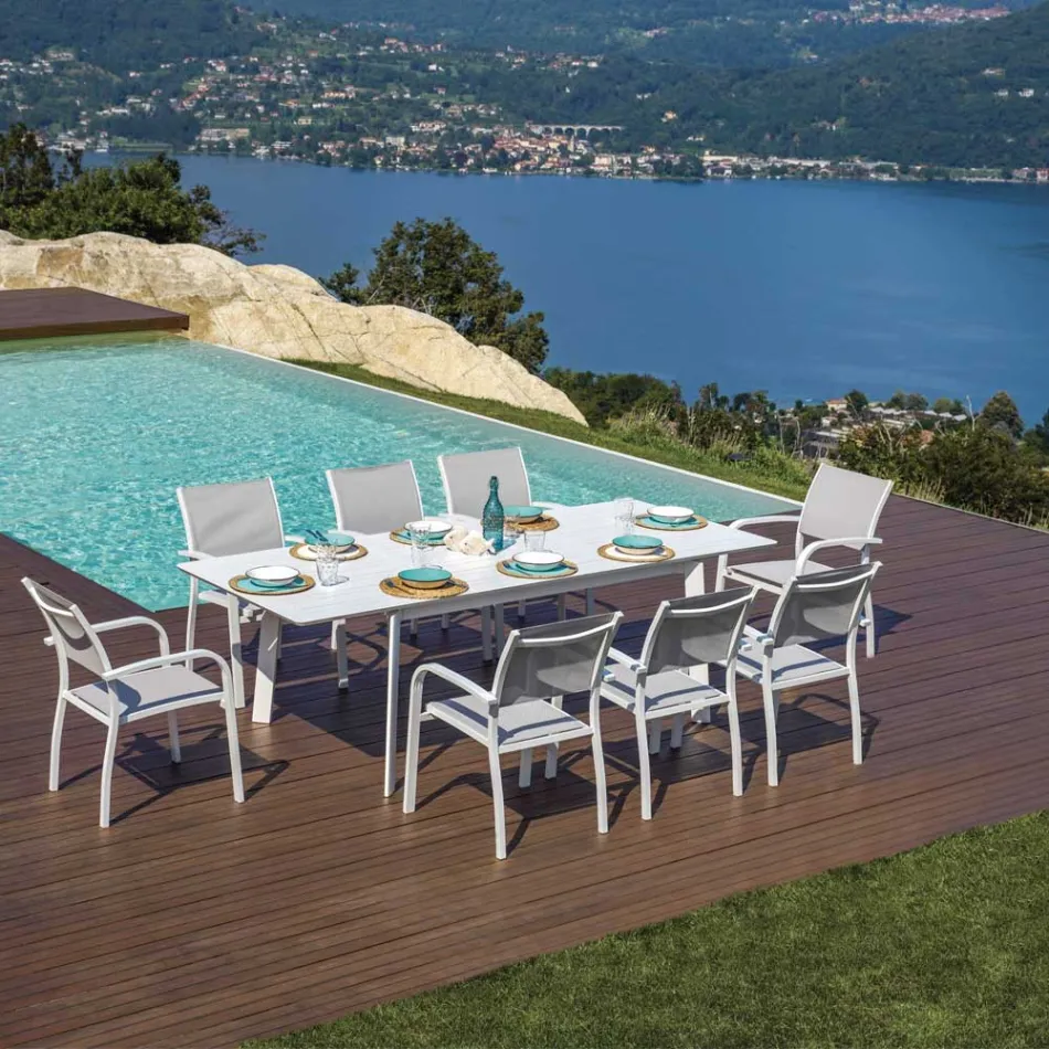 Masă extensibilă de exterior până la 240 cm din aluminiu - Levanto Viadurini