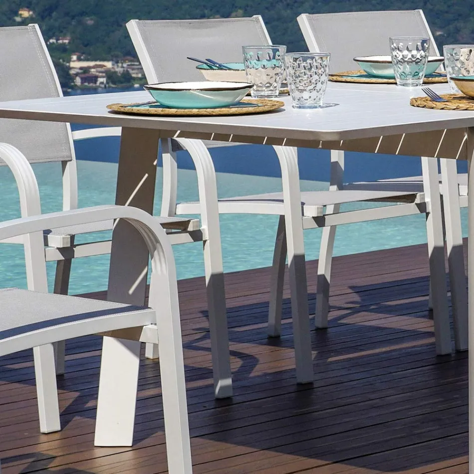 Masă extensibilă de exterior până la 240 cm din aluminiu - Levanto Viadurini