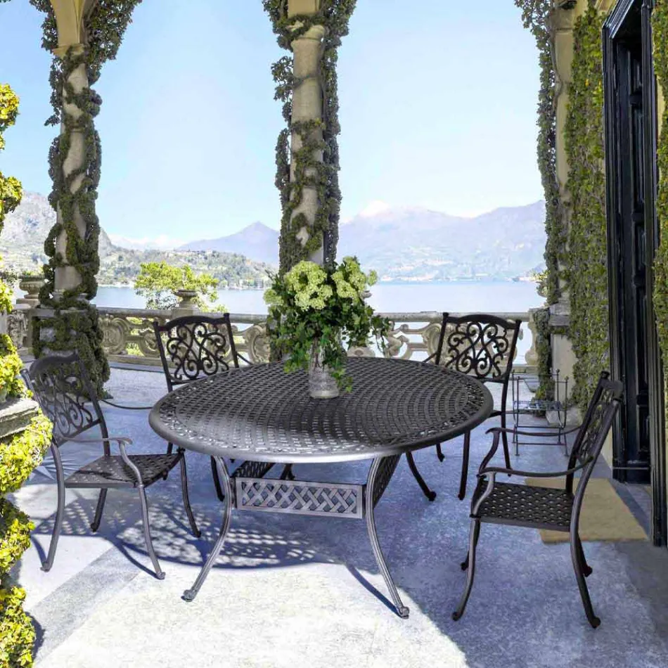 Masă de exterior în aluminiu vopsit alb sau antracit - rapid Viadurini