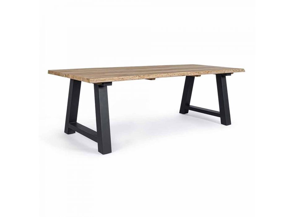 Masă de luat masa în aer liber din tec și aluminiu, Homemotion - Rolando Viadurini