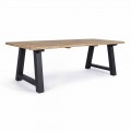 Masă de luat masa în aer liber din tec și aluminiu, Homemotion - Rolando