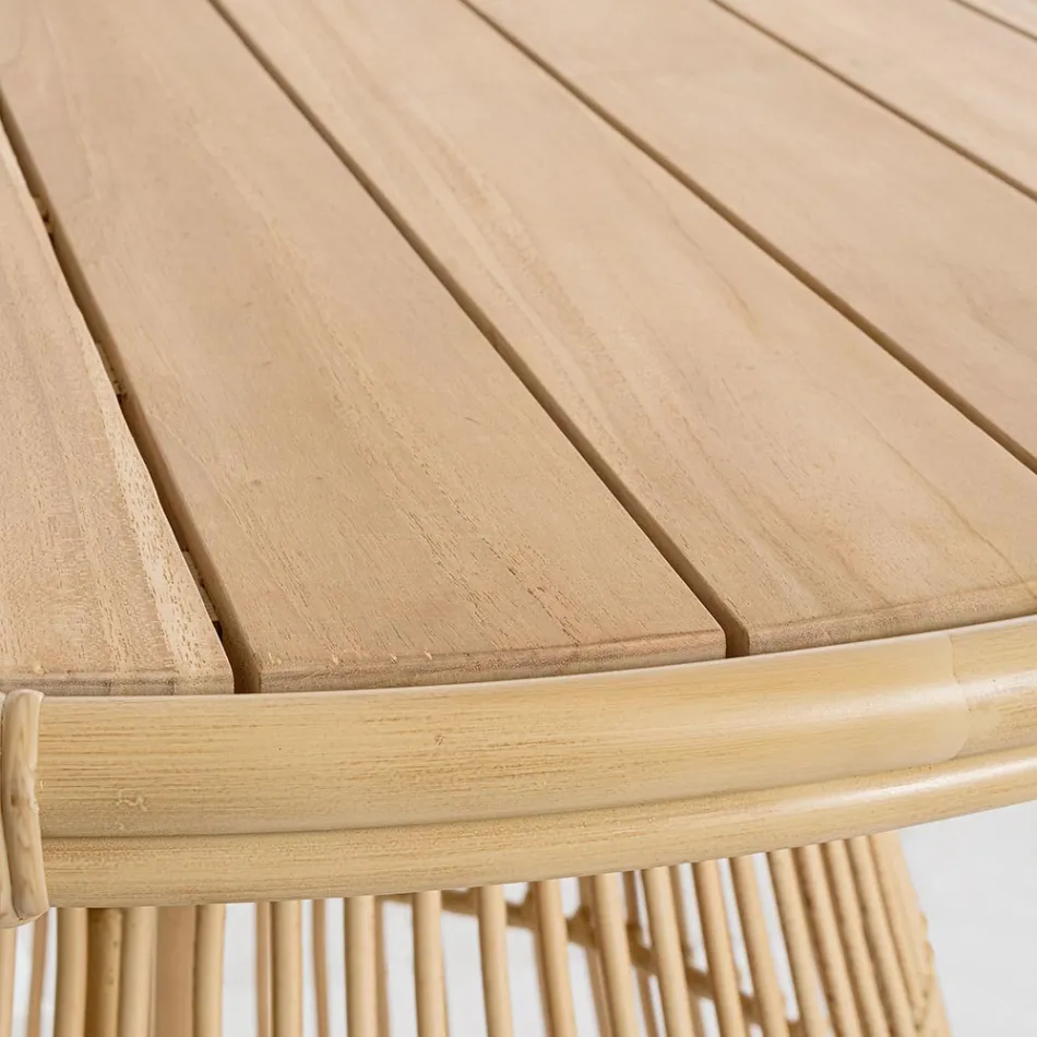 Masa de sufragerie de gradina din aluminiu si teak Top-Svlk - Matter Viadurini