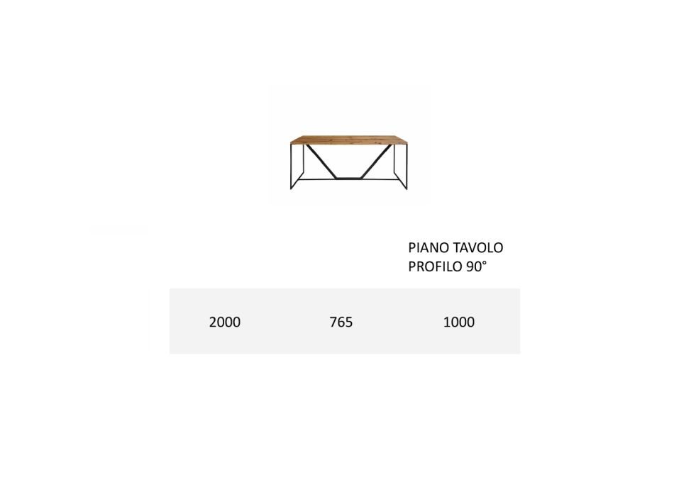 Blat de masă din panou masiv fabricat în Italia - Adelio Viadurini