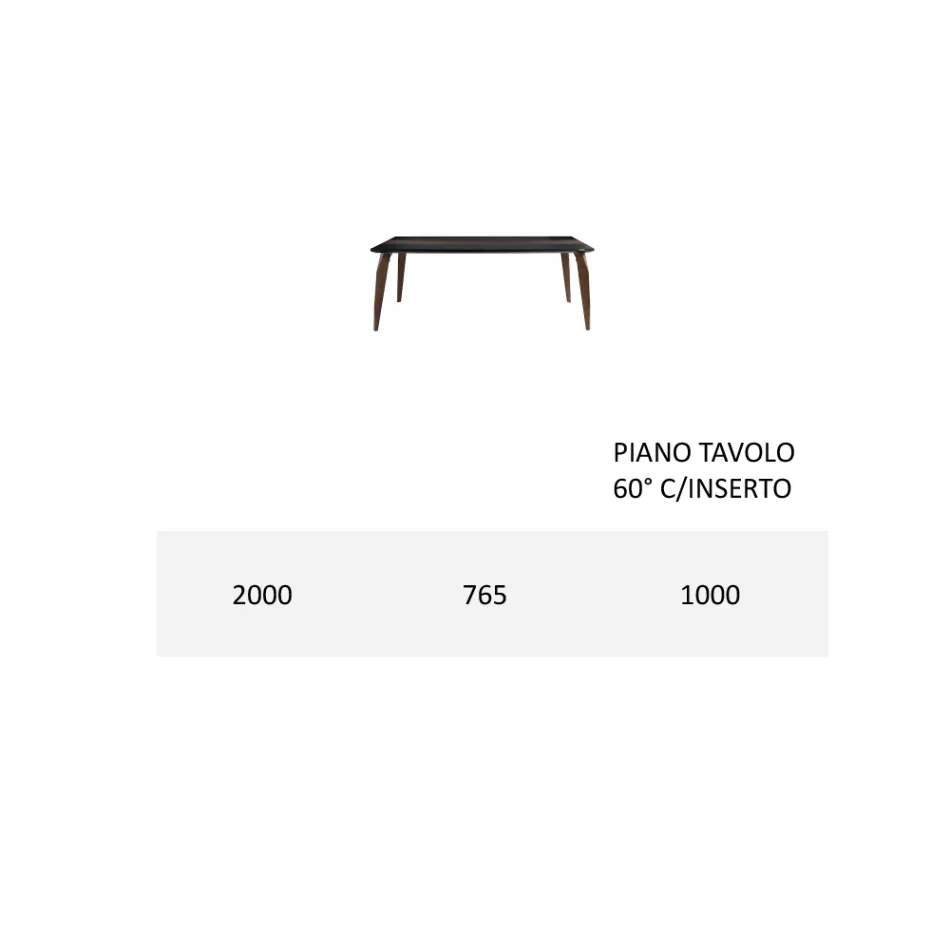 Blat de masă din Mdf cu inserție superioară Made in Italy - Abisso Viadurini